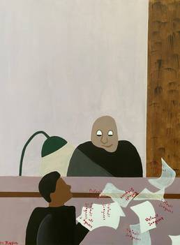 A judge issues a stack of default judgments in favor of the creditor, against the debtor